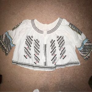 VINTAGE HAVANA Embroidered Peasant Top Size S